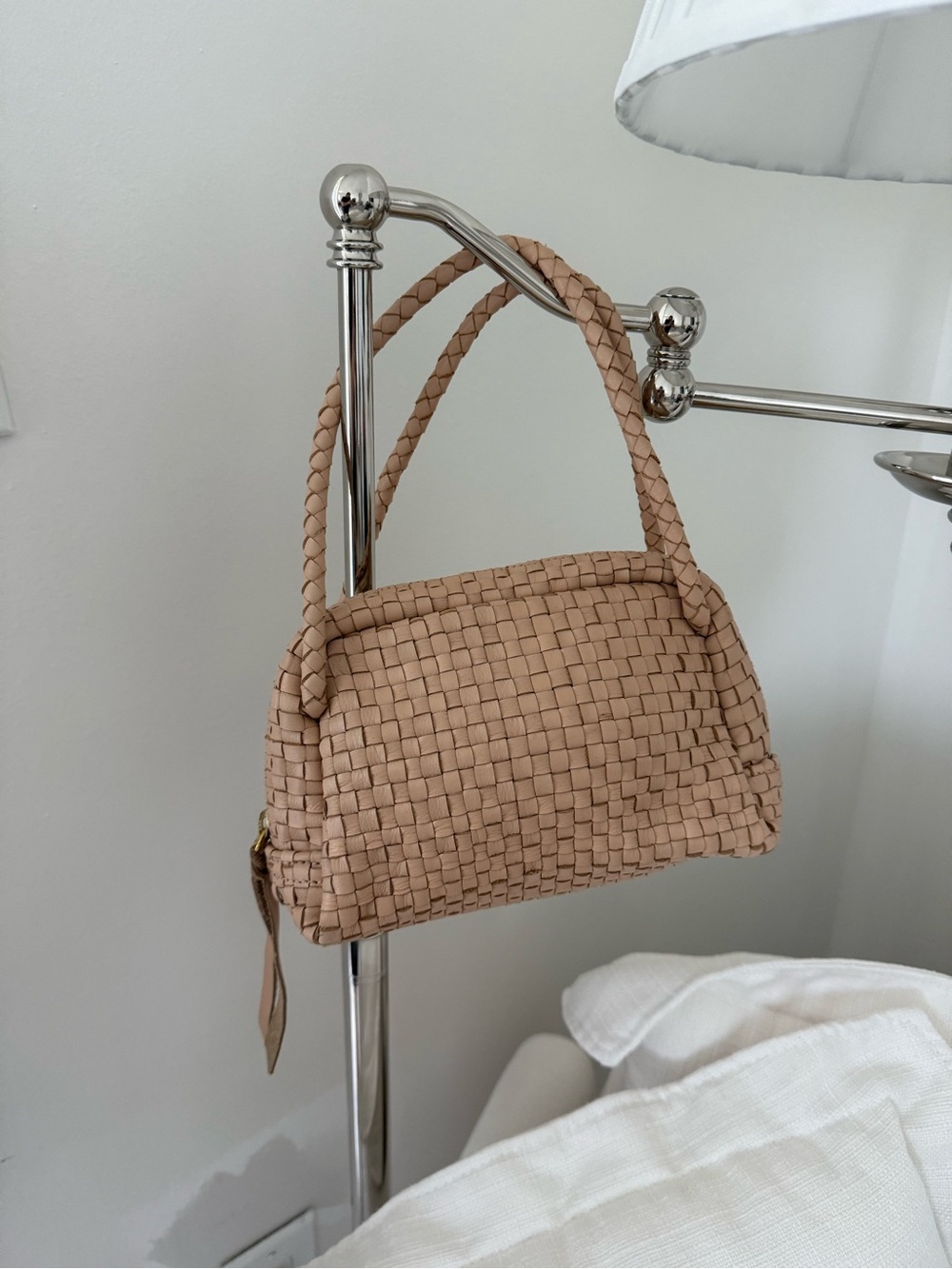 Cleobella Woven Shoulder Bag in Beige